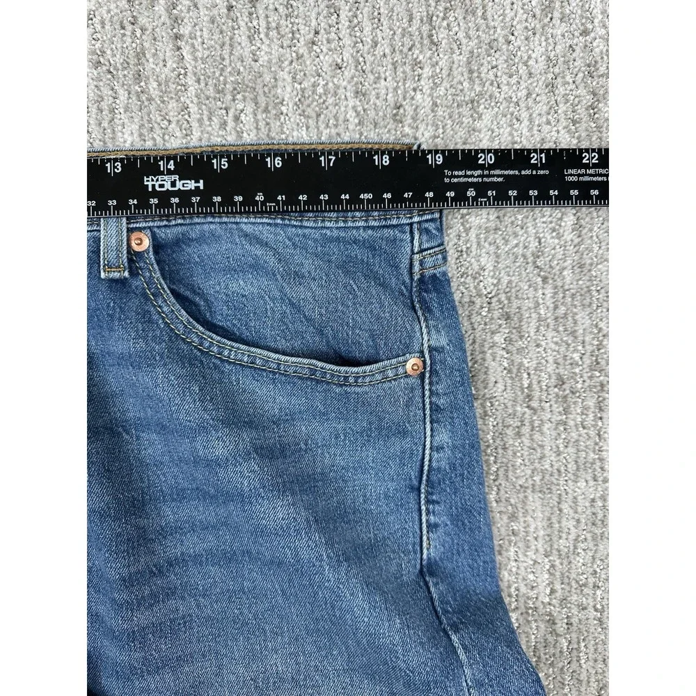 Levis 505 Jeans Mens 38x32 Regular Straight Stretch Blue Medium Wash Denim
